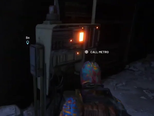ARC Raiders Buried City metro console with the native CALL METRO interaction prompt