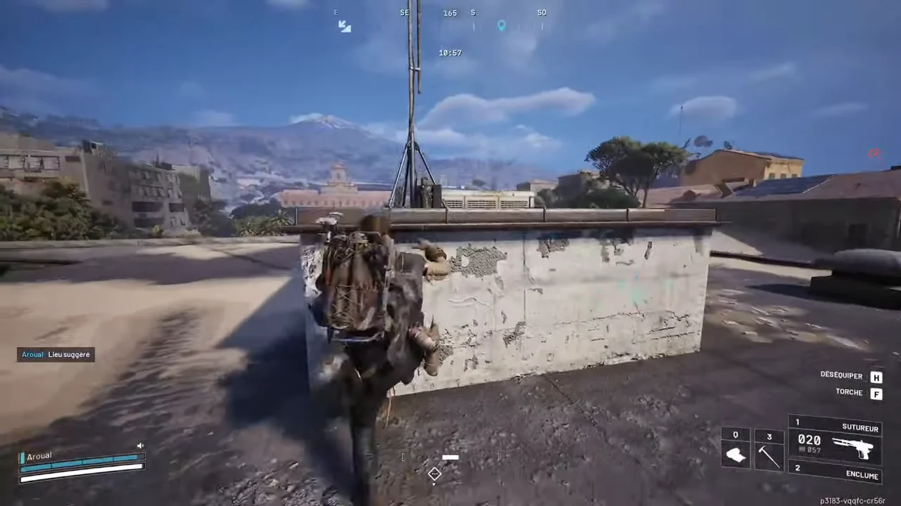 ARC Raiders Buried City Library upper roof with a Call Station pole beyond the roof lip.