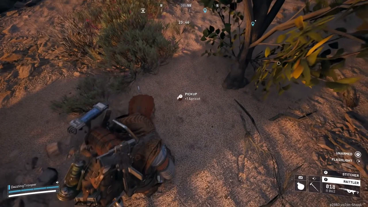ARC Raiders Dam Battlegrounds native Apricot pickup in a recorded fruit-gathering route