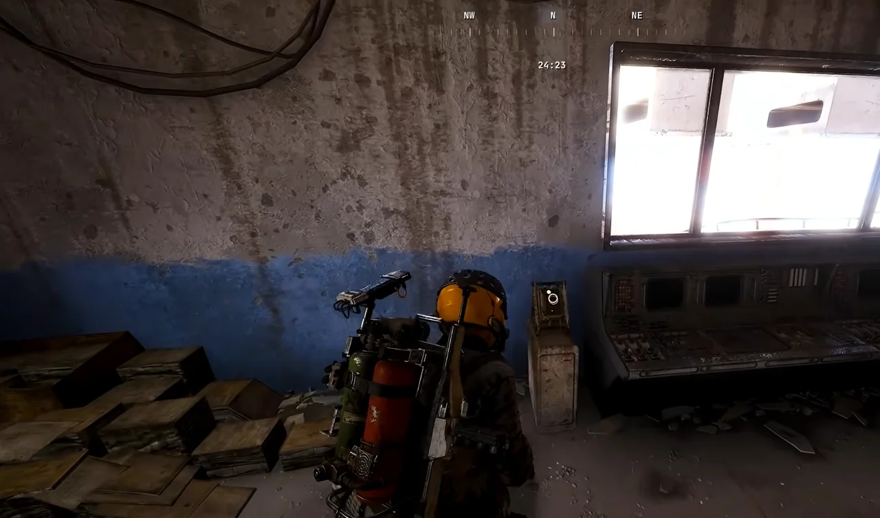 ARC Raiders Riven Tides button beside an upper interior window console.