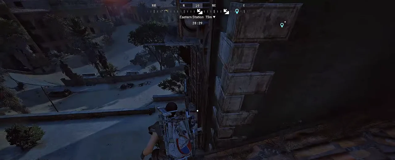 ARC Raiders Buried City dark rooftop view during a recorded Night Raid.