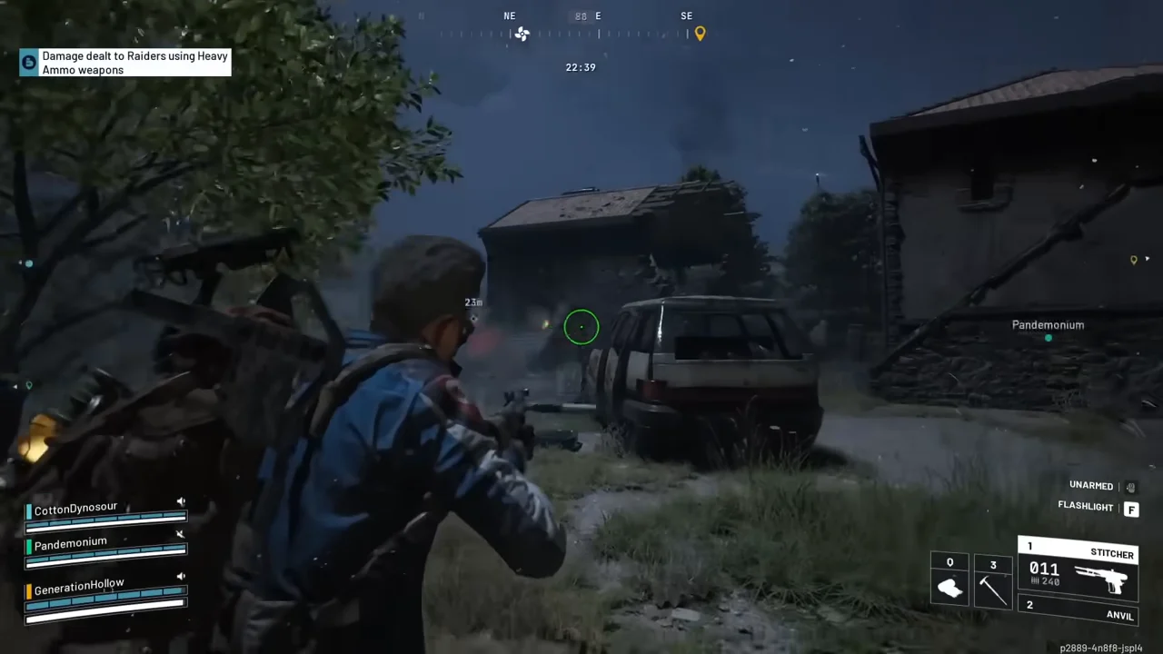 ARC Raiders Electromagnetic Storm rain and reduced outdoor visibility in recorded gameplay
