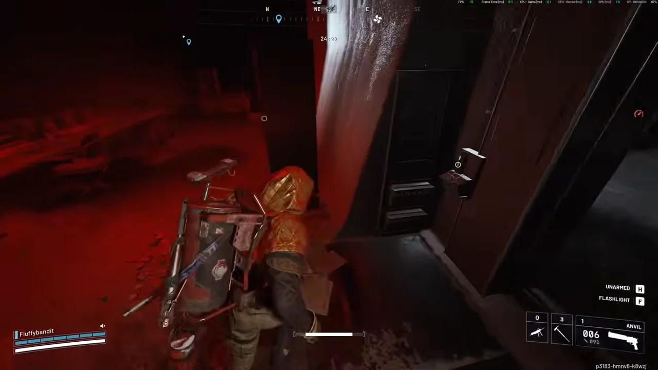 ARC Raiders The Blue Gate open doorway with red lighting at the MANTIKOR Red Room approach.