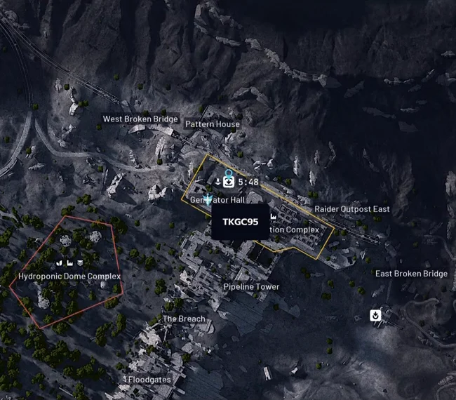 ARC Raiders Dam Battlegrounds native map with a Cargo Elevator symbol north of Generator Hall near Power Generation Complex