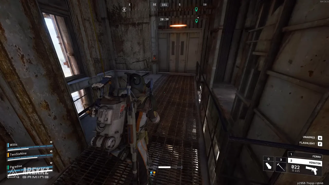 ARC Raiders Spaceport Container Storage upper key-room door and grated walkway