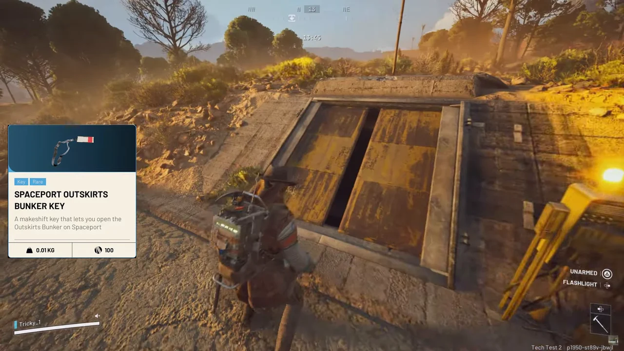 ARC Raiders Spaceport Outskirts bunker access hatch in the recorded route