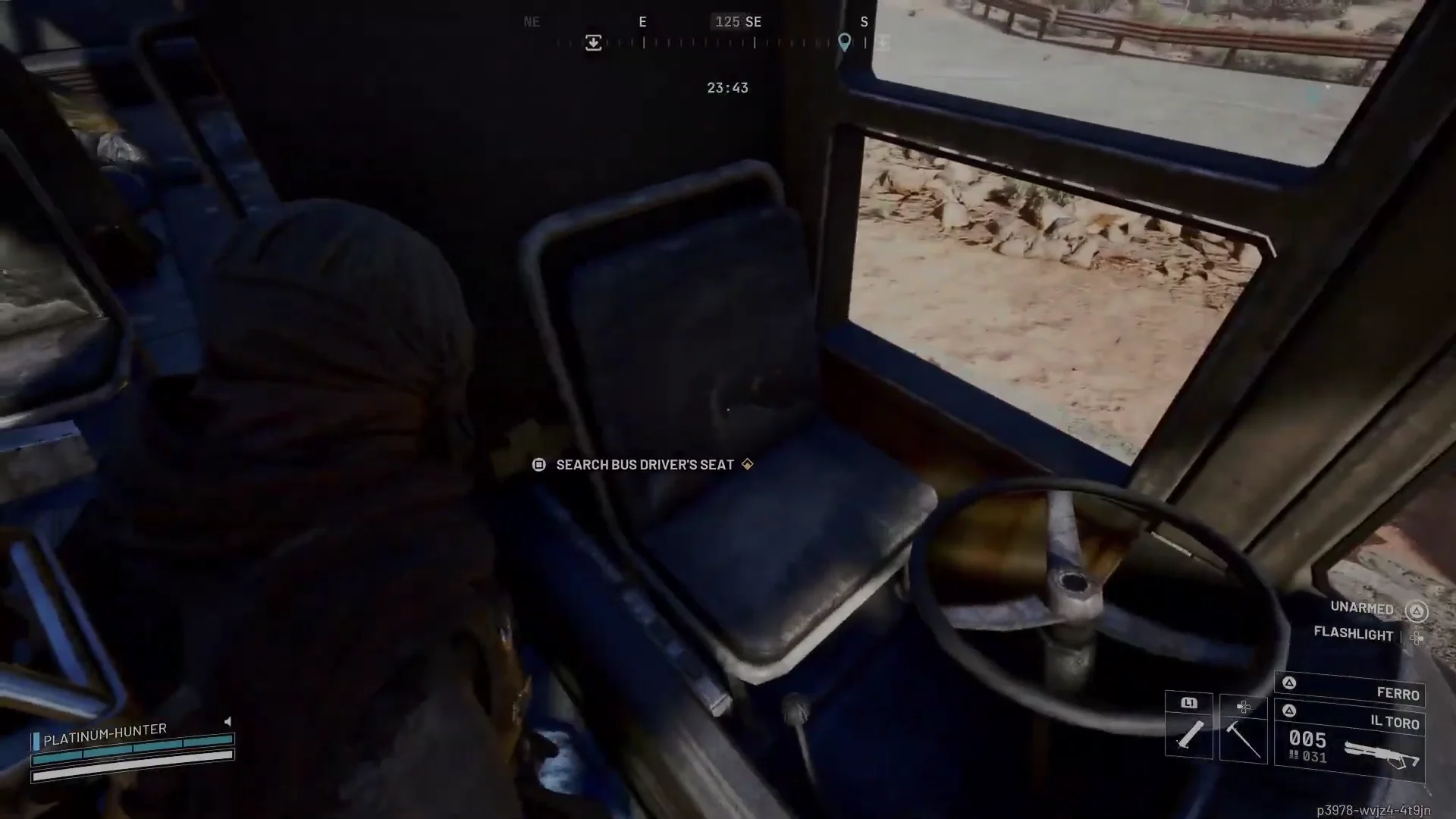 ARC Raiders Spaceport western-gate bus driver seat search prompt