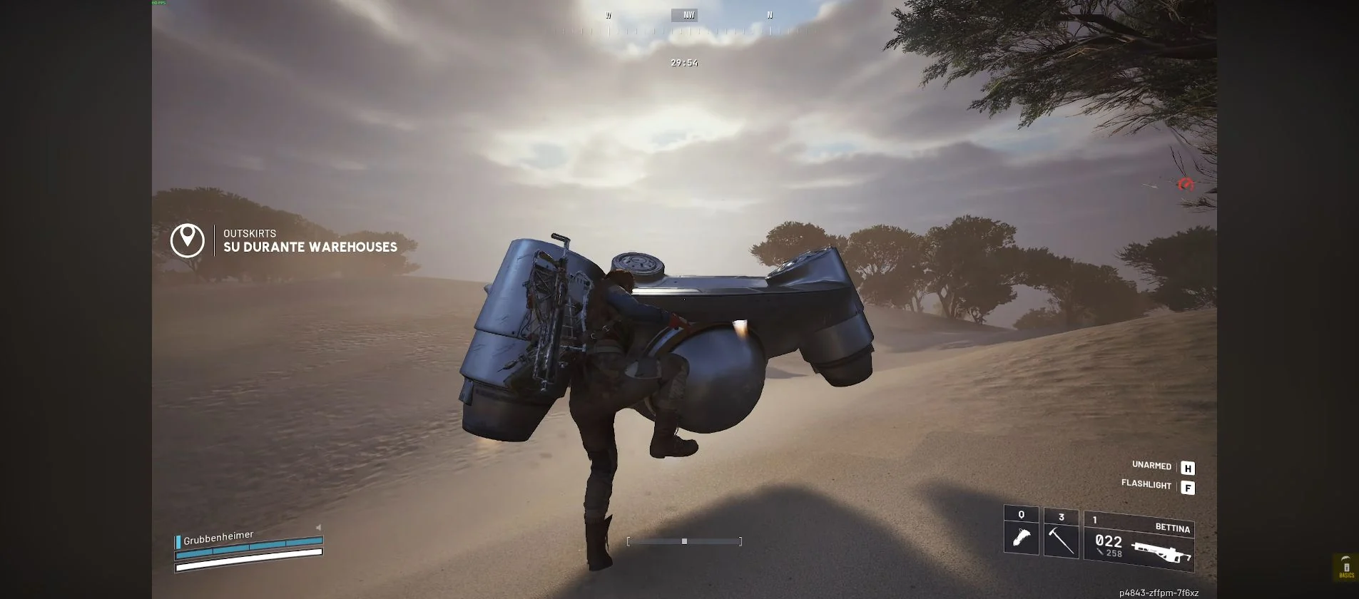 ARC Raiders Buried City player climbing onto a landed Reclaimer drone.