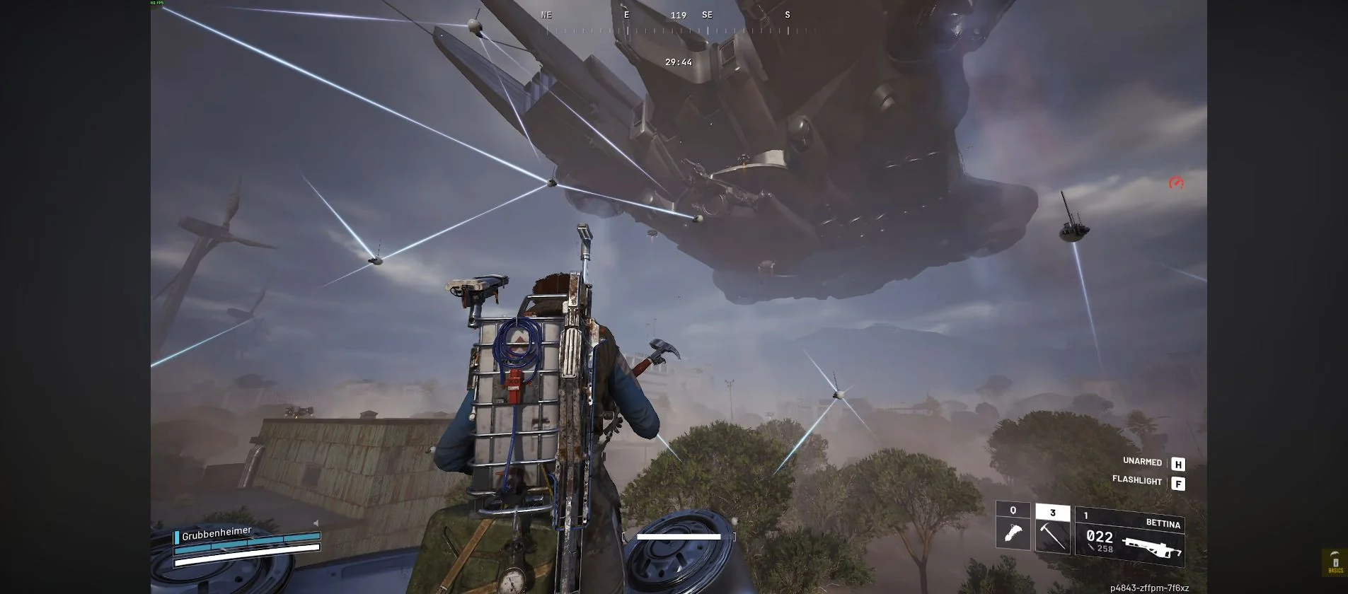 ARC Raiders Buried City Reclaimer shielded ascent toward the Frigate above.