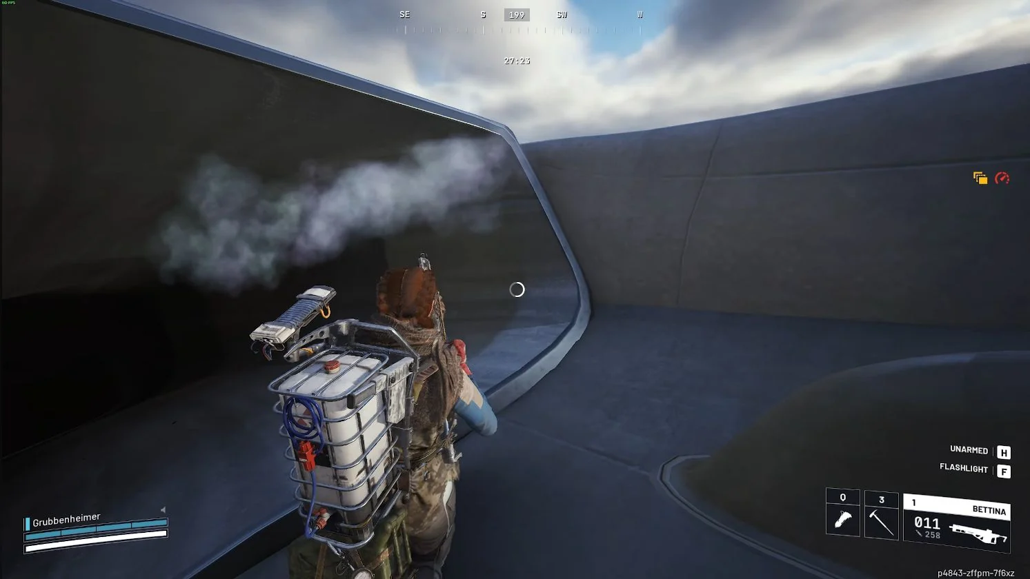 ARC Raiders Frigate front engine port and curved ledge leading toward the roof.