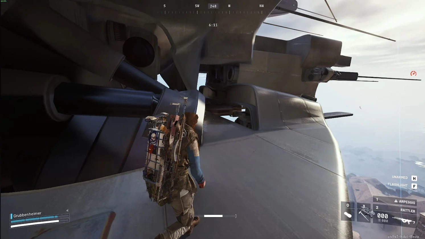 ARC Raiders Frigate lower exterior wing leading back toward the rear dock.