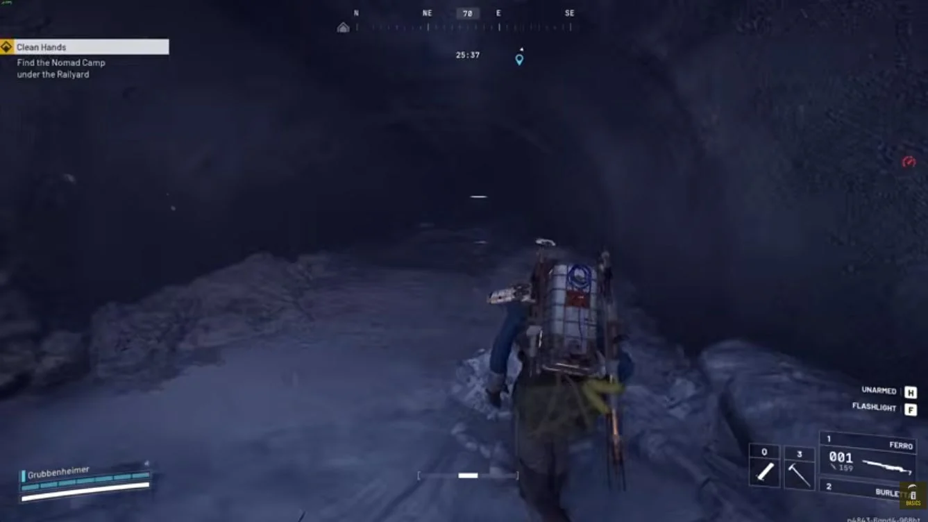 ARC Raiders Pendola Pass pipe passage toward the Nomad camp under Railyard.