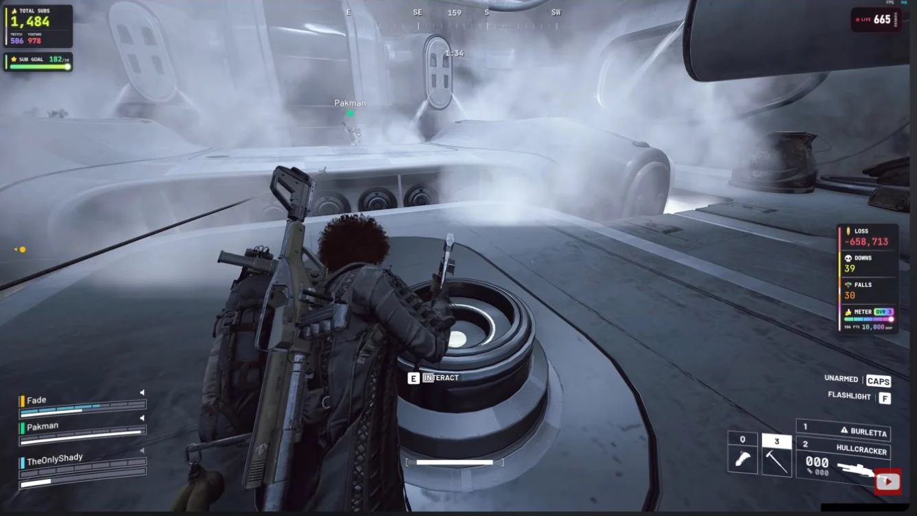 ARC Raiders Pendola Pass Frigate raised cargo floor post with the Interact prompt visible.