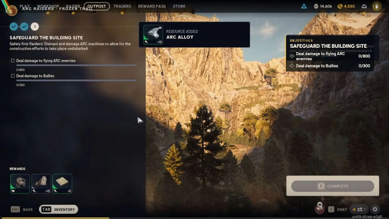 ARC Raiders Outpost damage counters showing 800 flying ARC damage and 300 Bully damage