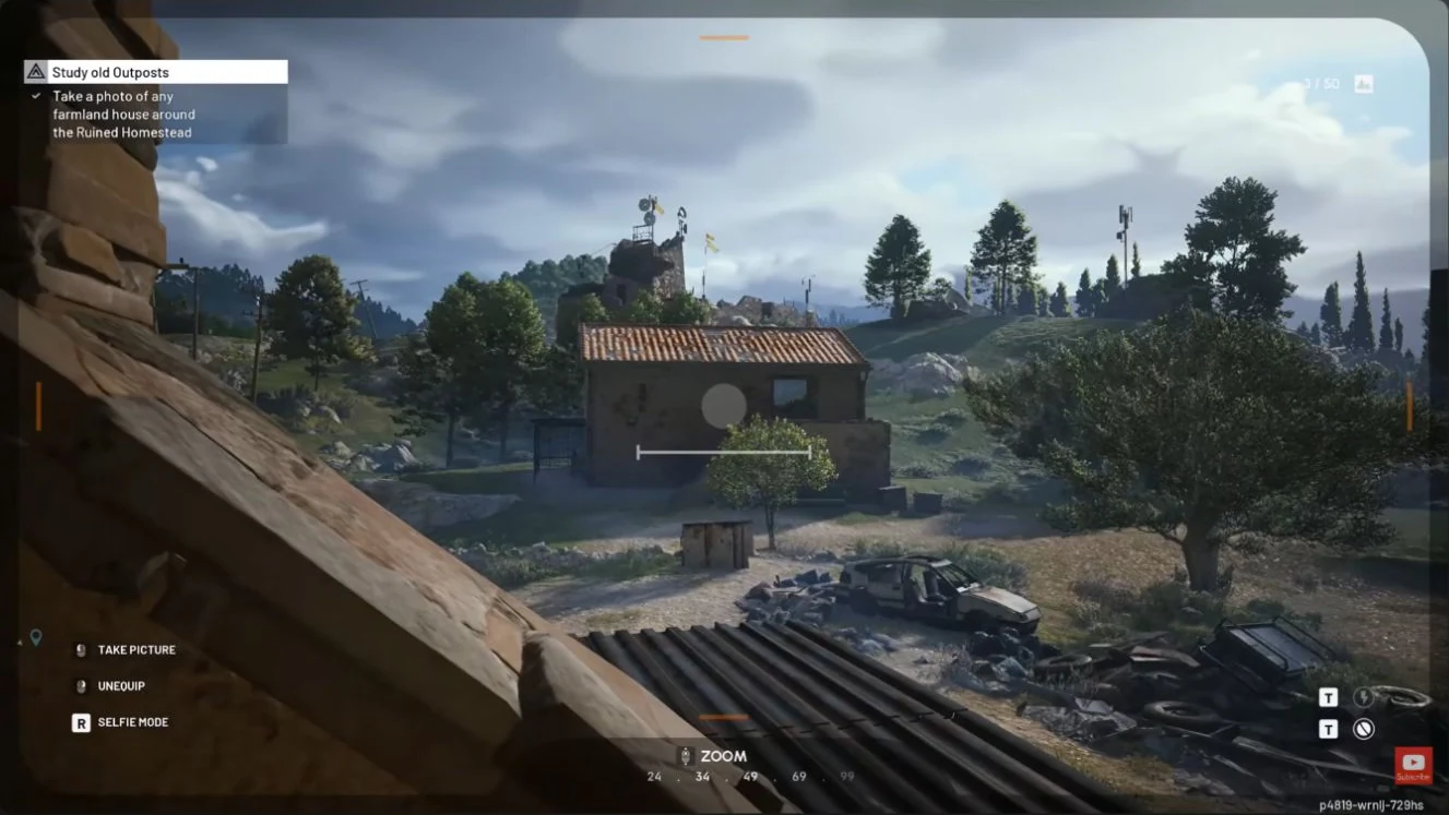 ARC Raiders Basic Camera framing a farmhouse at Ruined Homestead on The Blue Gate