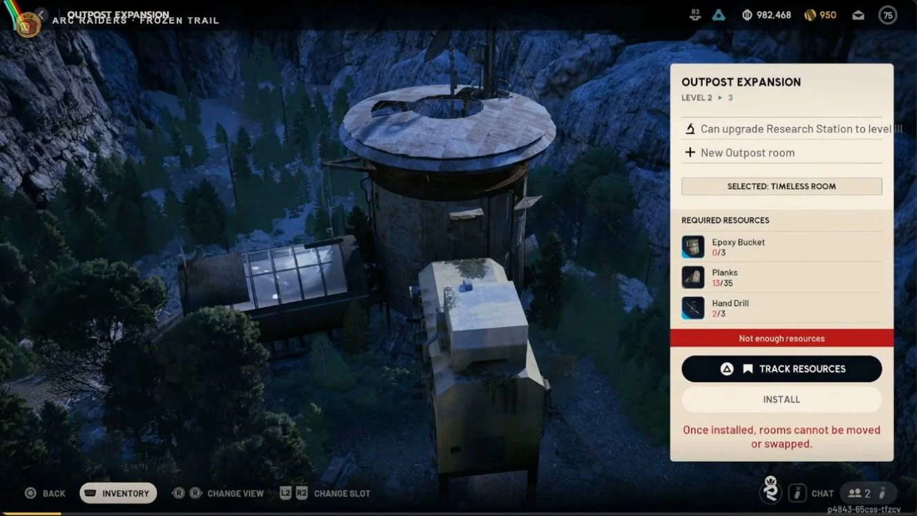 ARC Raiders Outpost expansion panel for level 2 to 3 and Research Station III access