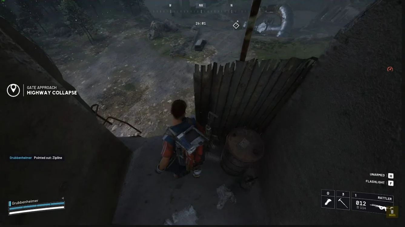ARC Raiders Blue Gate lower entrance ledge inside the elevated Bilguun's Shelter.