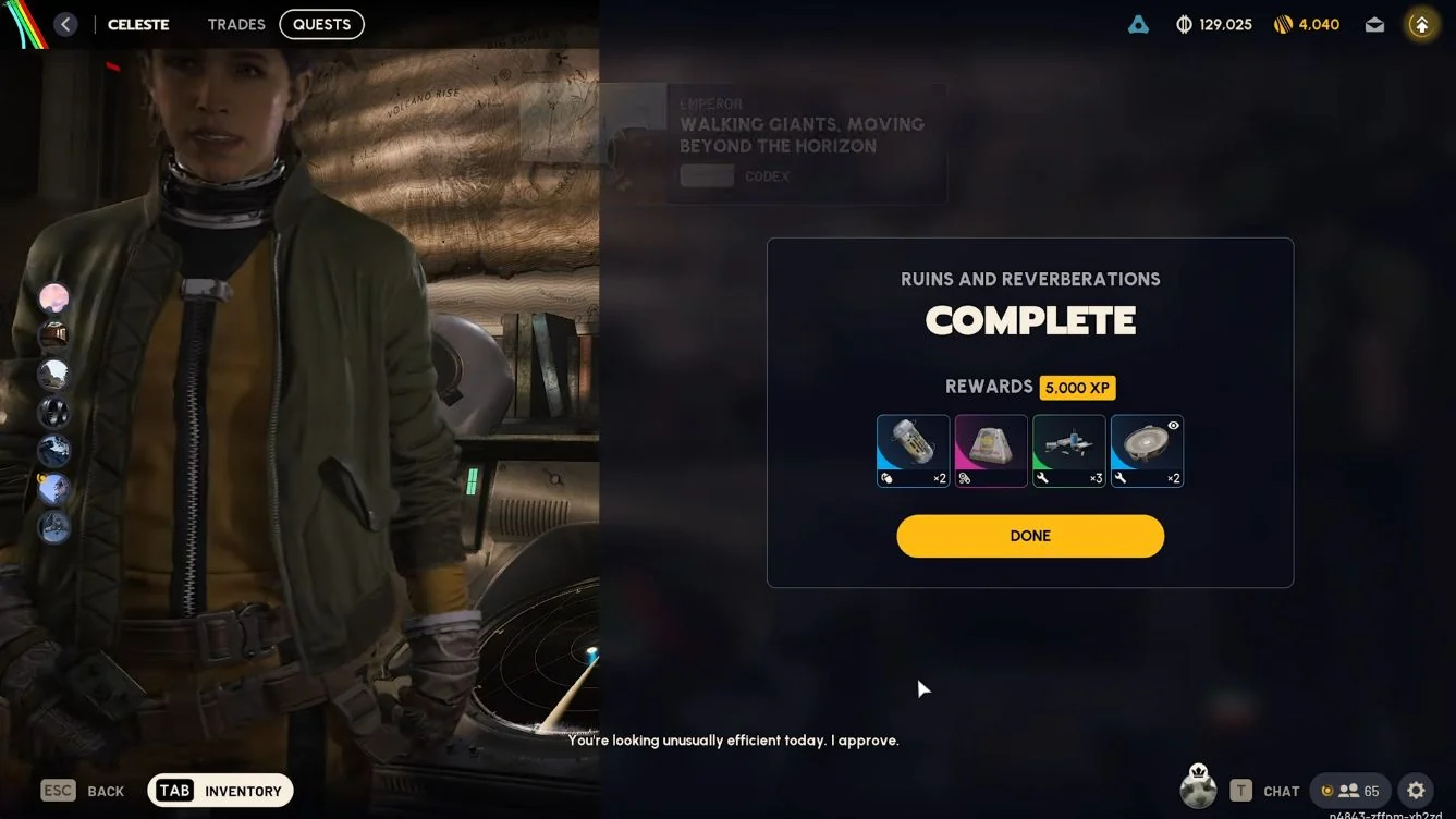 ARC Raiders Pendola Pass Ruins and Reverberations completion screen with Celeste and 5000 XP.