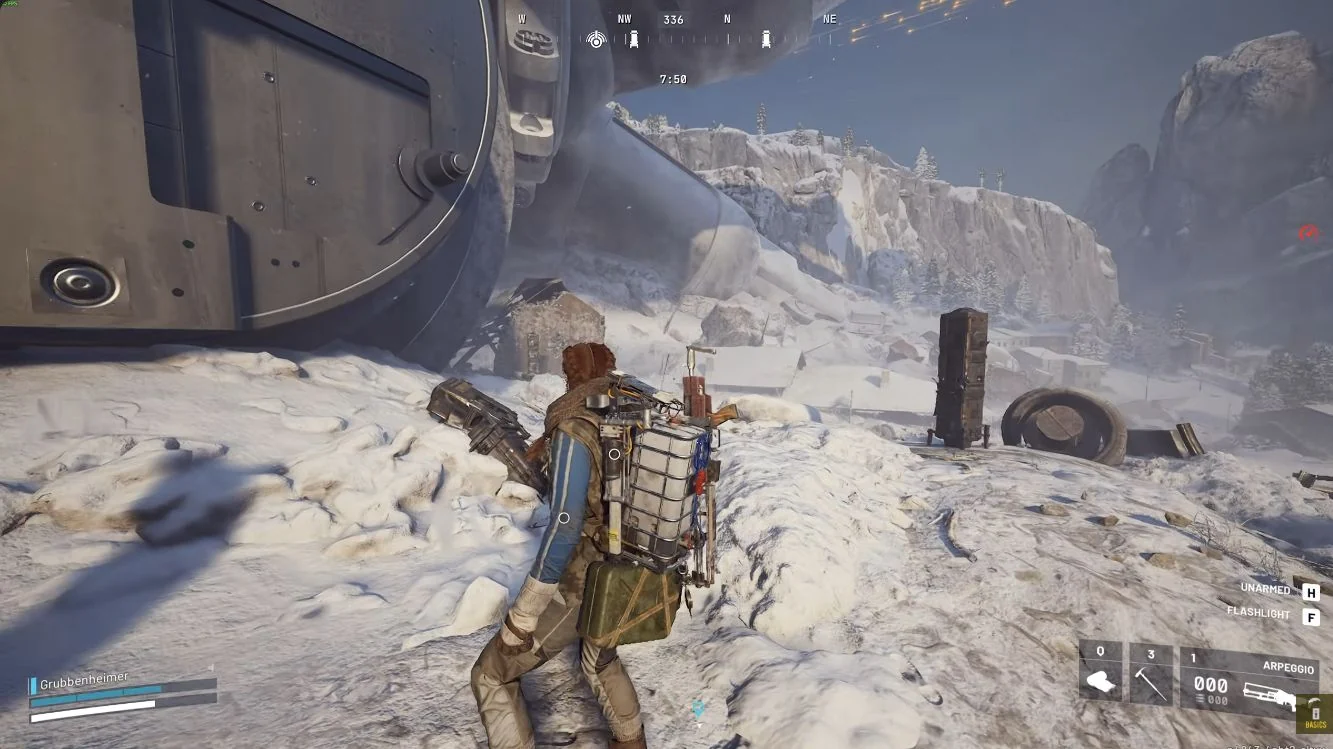 ARC Raiders Pendola Pass approach to the Emperor base doorway and nearby payload area.
