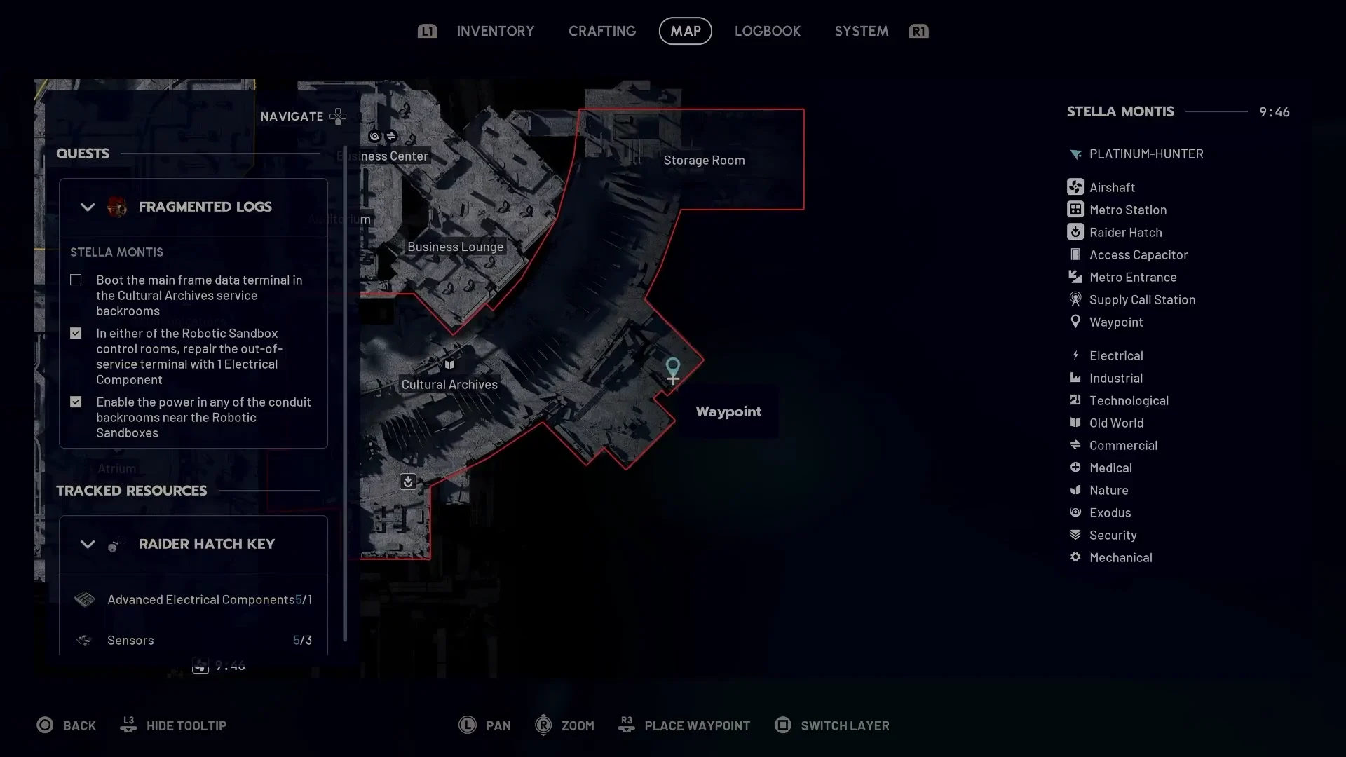 ARC Raiders Stella Montis map showing Cultural Archives near the Robotic Sandboxes