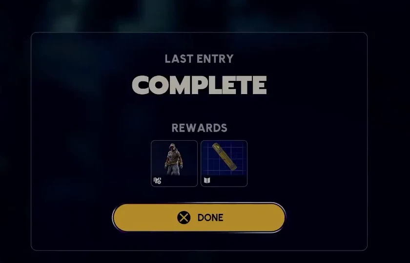 ARC Raiders last entry quest-completion reward screen in Speranza
