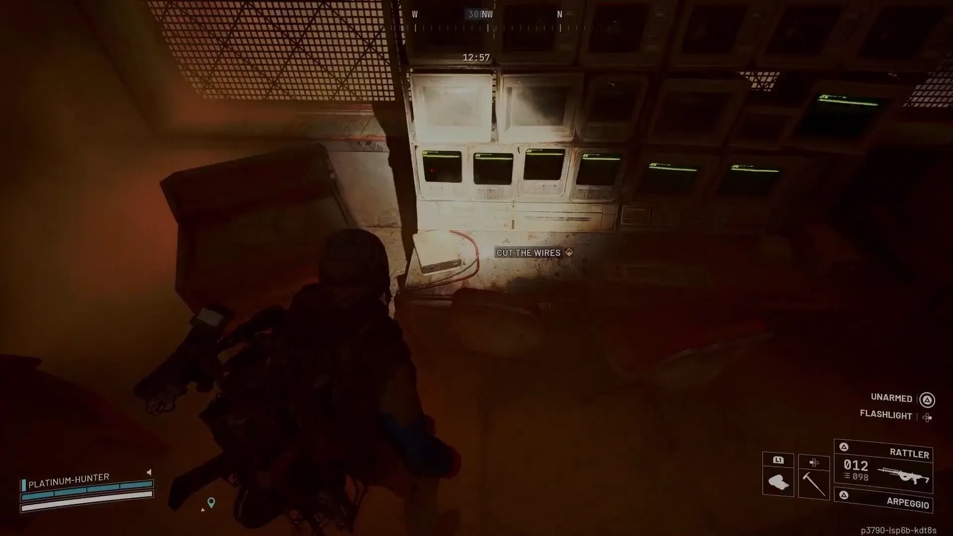 ARC Raiders Spaceport Arrival Building Data Office monitor bank with CUT THE WIRES prompt