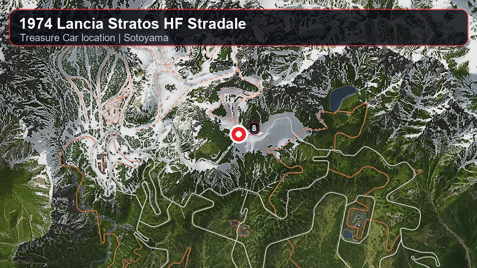 1974 Lancia Stratos HF Stradale Treasure Car map screenshot in Sotoyama