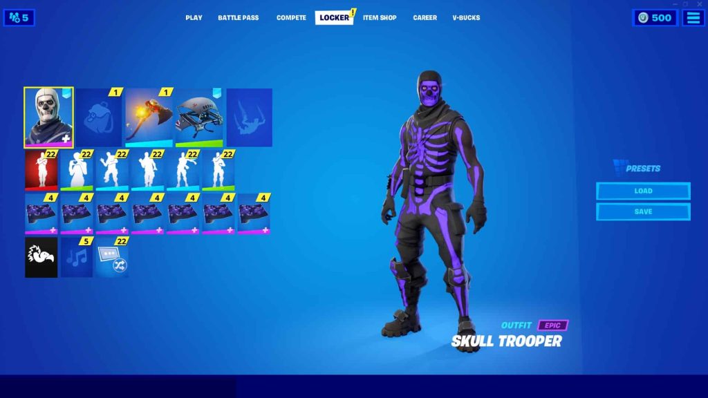 OG SKULL TROOPER, BLACK KNIGHT, IKONIK, MAKO  90+ SKINS
