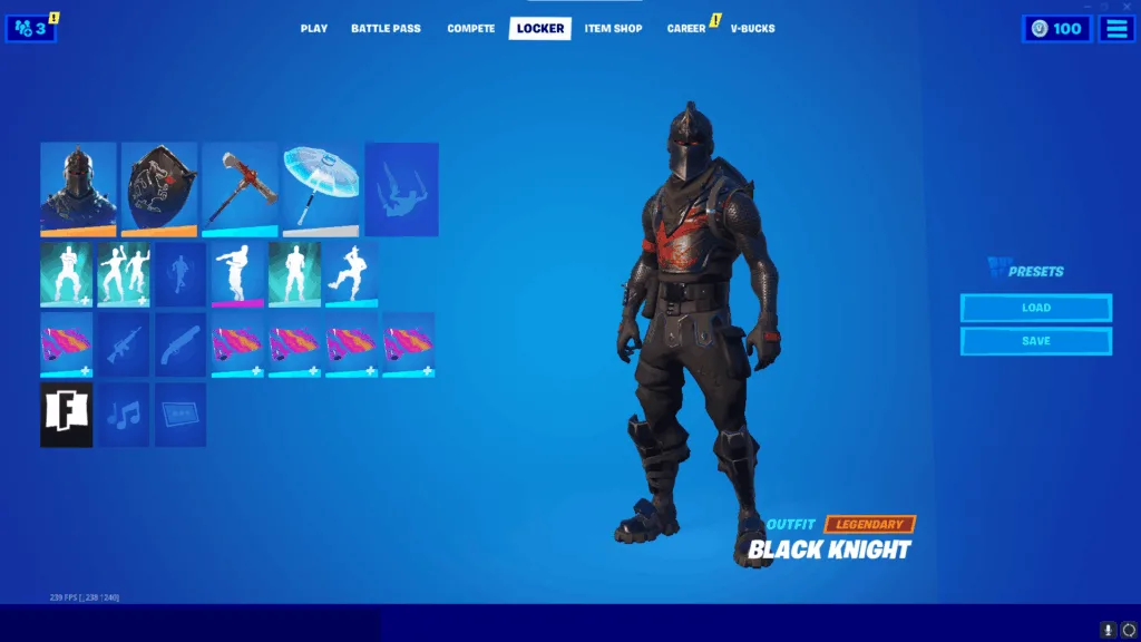 BLACK KNIGHT  59+ SKINS