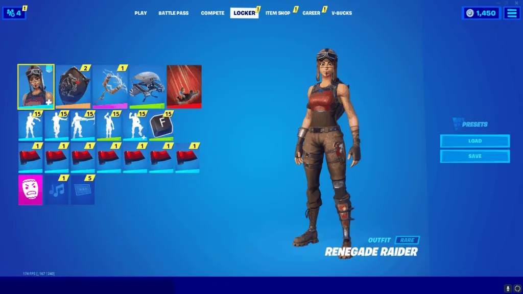 RENEGADE RAIDER, BLACK KNIGHT, RAIDERS REVENGE  88+ SKINS