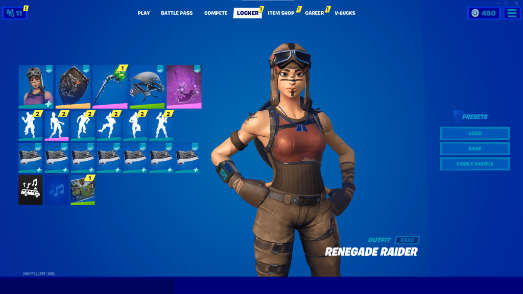 RENEGADE RAIDER, OG SKULL, BLACK KNIGHT, WONDER, GALAXY, 175+ SKINS