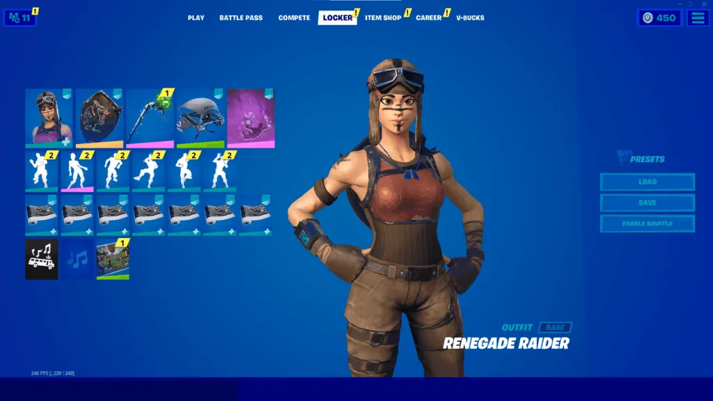 RENEGADE RAIDER, OG SKULL, BLACK KNIGHT, WONDER, GALAXY, 175+ SKINS
