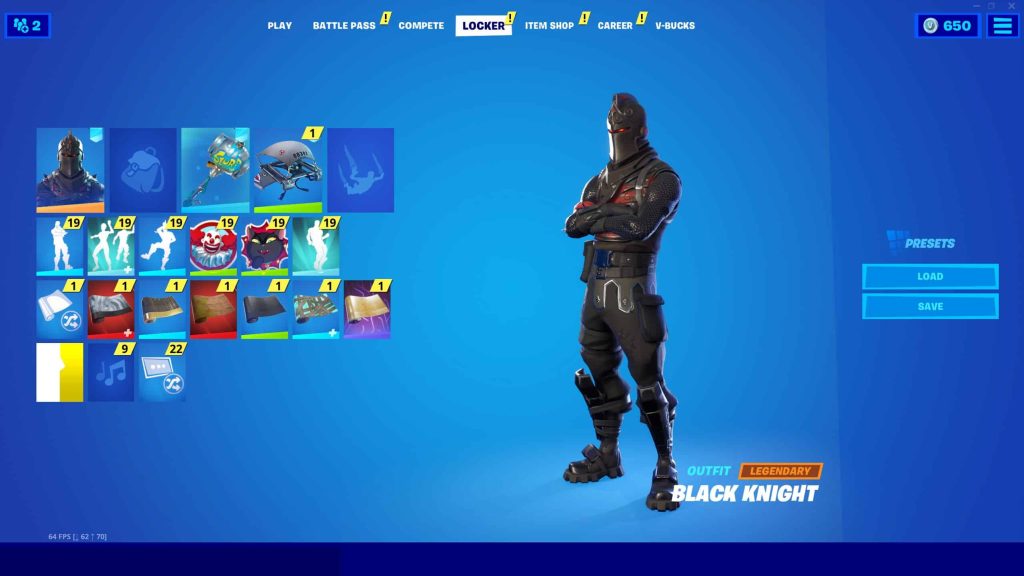 BLACK KNIGHT, ROYALE BOMBER, MAKO  84+ SKINS