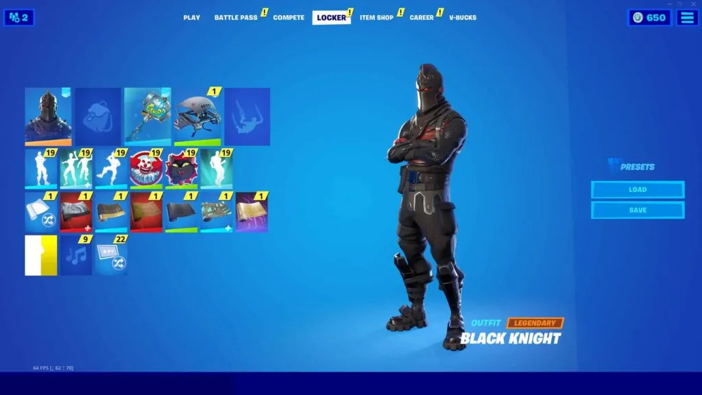 BLACK KNIGHT, ROYALE BOMBER, MAKO  84+ SKINS