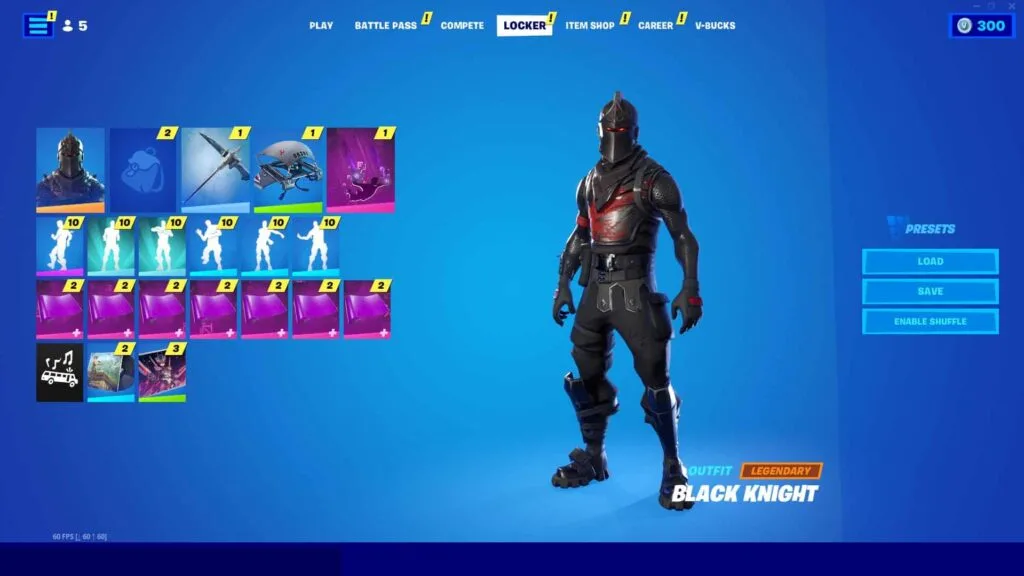 BLACK KNIGHT, DARK VERTEX, MAKO 126+ SKINS