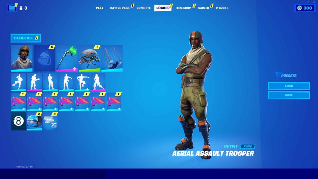 AERIAL ASSAULT, OG SKULL, BLACK KNIGHT, GLOW, IRIS, MINTY, MAKO  230+ SKINS