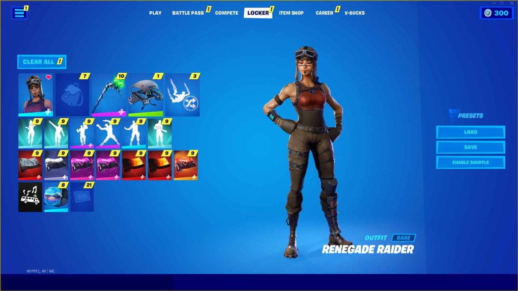 RENEGADE RAIDER, MINTY, MAKO, 95+ SKINS