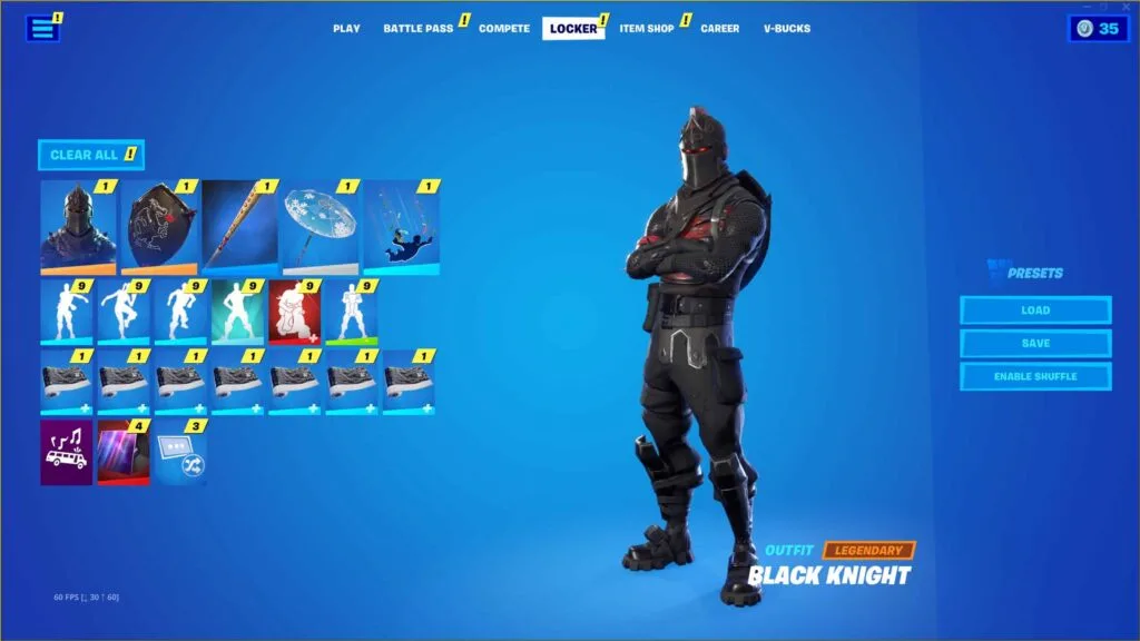 BLACK KNIGHT, MINTY, MAKO, 144+ SKINS