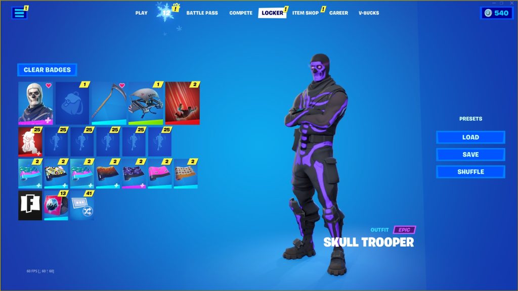OG SKULL, BLACK KNIGHT, MAKO, 161+ SKINS