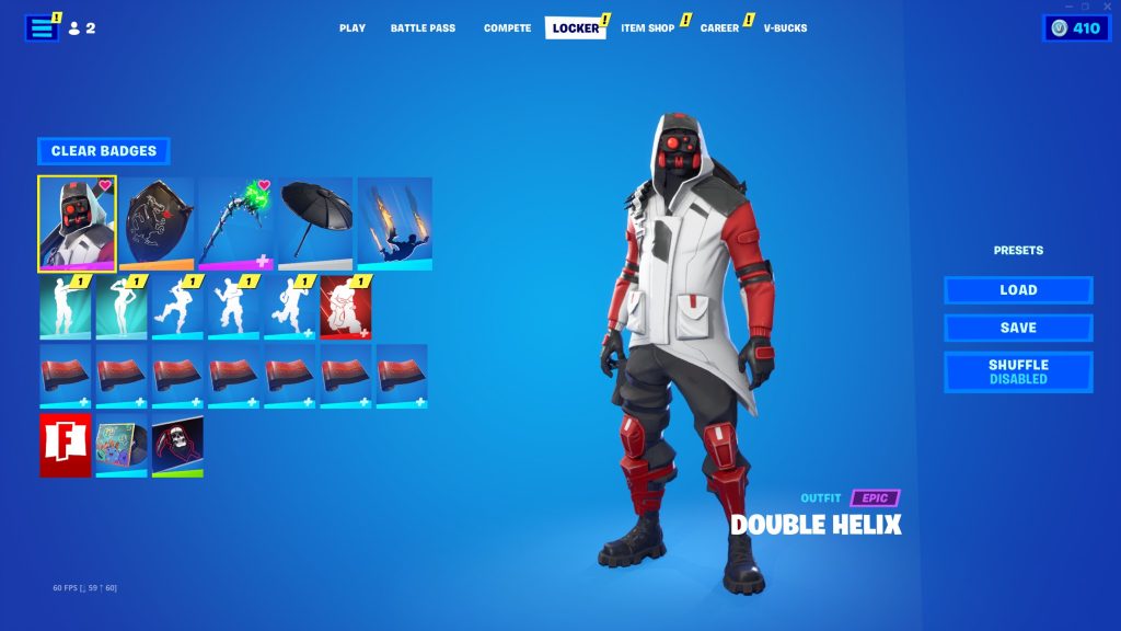BLACK KNIGHT, DARK VERTEX, EON, GLOW, DOUBLE HELIX, GALAXY, HONOR, IKONIK, ROYALE BOMBER, WONDER, IRIS, REFLEX, MINTY, 448+ SKINS