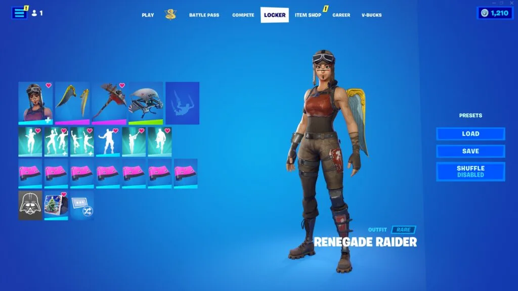 RENEGADE RAIDER, GHOUL TROOPER, SKULL TROOPER, BLACK KNIGHT, ROGUE SPIDER KNIGHT, IRIS, GALAXY, BOMBER, GLOW, REFLEX, RAIDERS REVENGE, MINTY MAKO 446+ SKINS