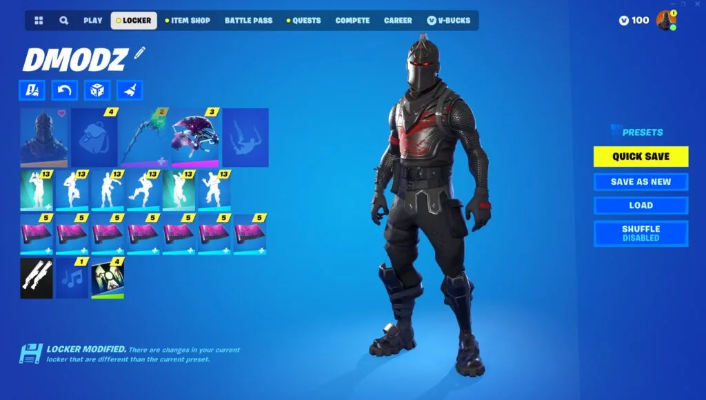 BLACK KNIGHT, GALAXY, IKONIK, MINTY, 280+ SKINS