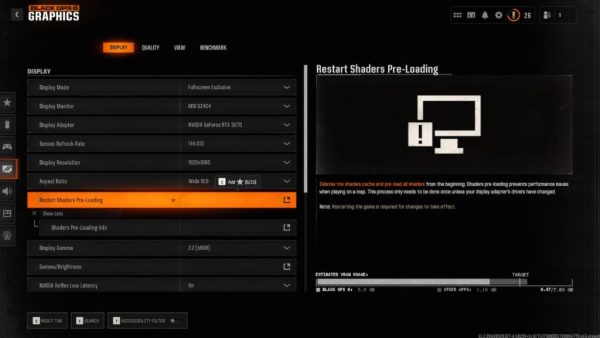 Reinstall or Restart Shaders