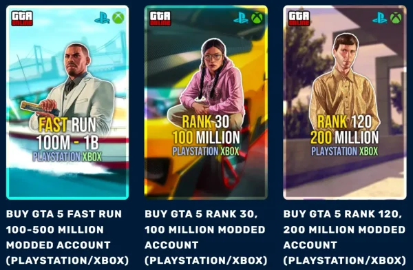 Modded GTA 5 Accounts By DamnModz
