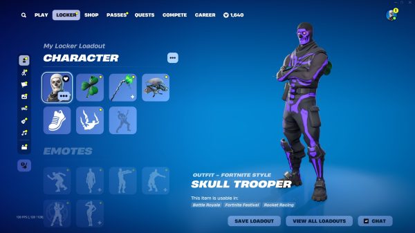 OG SKULL TROOPER, AERIAL ASSAULT TROOPER, BLACK KNIGHT, MINTY, OMEGA, TRAVIS, MAKO, 390+SKINS