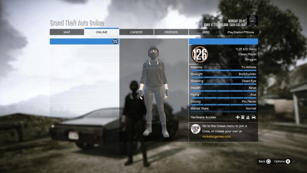 7.17 Billion Cash, Rank 126, 30 Modded Outfits, 20 Modded Cars, Halloween, Oppressor MKII, Max Stats [PS5]