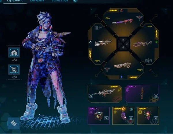 Borderlands 4 Vex Build gear loadout showing weapons, shield, class mod and enhancement