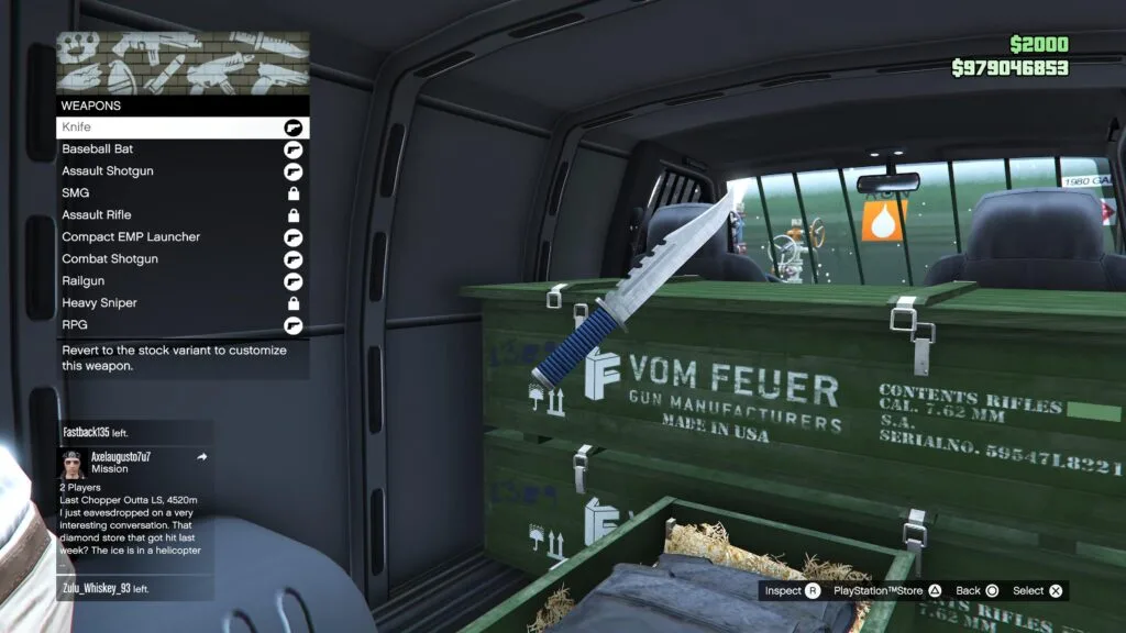 GTA 5 Gun Van weapons