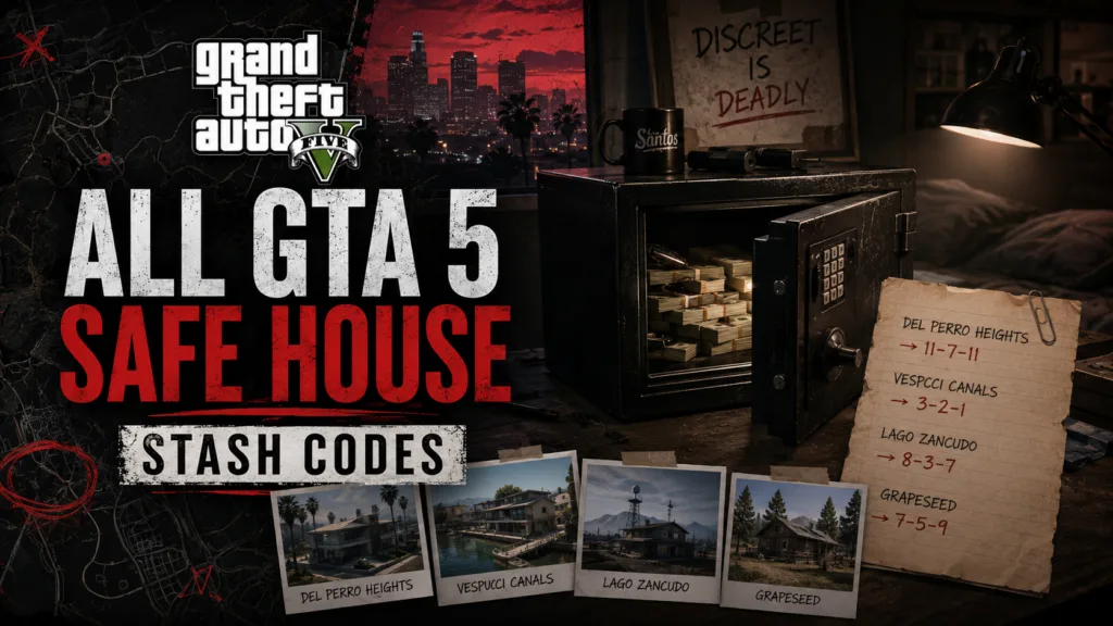 All GTA 5 Safe House Stash Codes