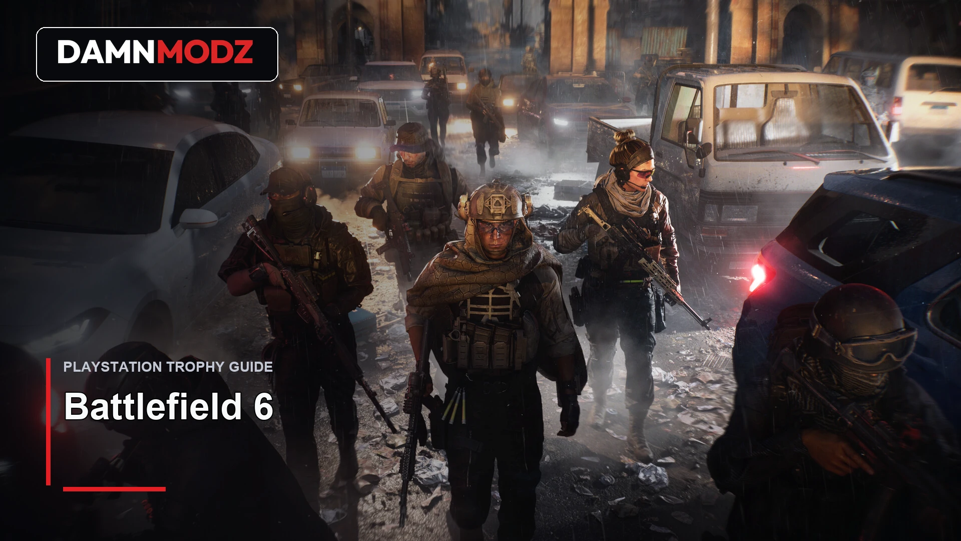 Battlefield 6 PlayStation trophy guide thumbnail by DamnModz